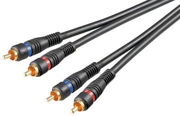 Kabel przewód łączący stereo 2 x cinch 2x ekranowany 1.5m