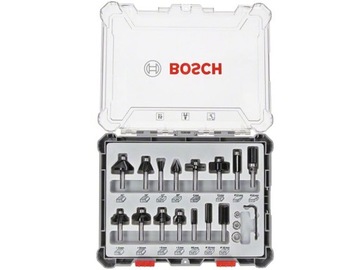 BOSCH zestaw frezy wiertła drewno 15szt 6mm