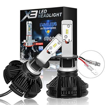 Żarówki 2szt LED H1 X3 ZES 50W 12000lm LUMILEDS