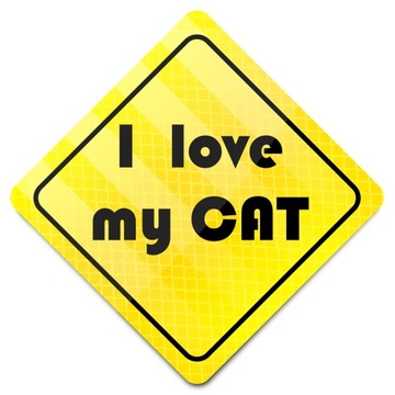 Sticker Naklejka Odblaskowa Jedyna I LOVE MY CAT