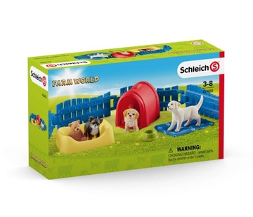 SCHLEICH Собаки щенки + плюшевый мишка + аксессуары - 42480