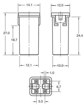 ПРЕДОХРАНИТЕЛЬ JAPVAL FEMALE CUB 14 MM MINI 60A