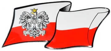 NAKLEJKI NAKLEJKA EMBLEMAT FLAGA POLSKI - GODŁO