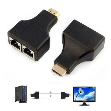 АДАПТЕР-УДЛИНИТЕЛЬ-ПРЕОБРАЗОВАТЕЛЬ HDMI - RJ45 30M 2ШТ.