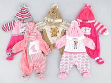 BABY DOLL CLOTHES BORN комбинезон КОМБИНЕЗОН РОЗОВЫЙ белый TEDDY BEAR 83