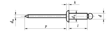 6,4x10 ST/ST Заклепки глухие ISO 15979 25 шт.