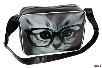 Torba Szkolna Młodzieżowa Nadruk Kot w okularach