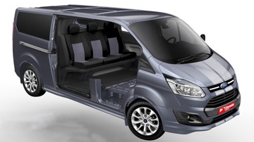 Чехлы на сиденья кастомные FORD TRANSIT CUSTOM 6-мест. (2012+)