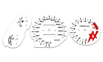 Honda CBR 1100 XX 1996-2000 Tarcze Zegarów BIAŁE