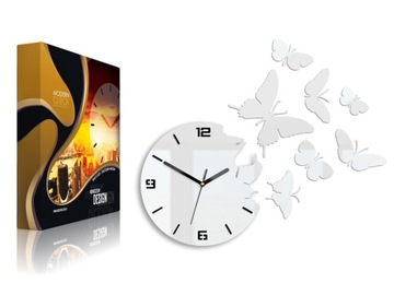 Настенные часы ModernClock - 3D БАБОЧКИ БЕЛЫЕ - НОВИНКА