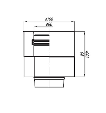 Переходник прямой с конденсатором Ariston 60/100