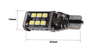 Светодиодная лампа T15 12В 7Вт CANBUS, W5W W10W W16W 560л