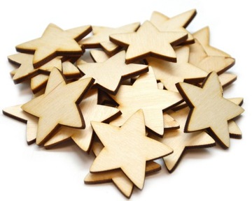 Gwiazdki drewniane ze sklejki 3 cm - 25szt Mydecor