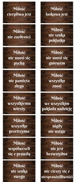 16 TABLICZEK HYMN O MIŁOŚCI ŚLUB WESELE KOMPLET