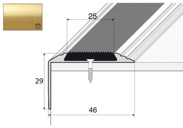 Listwa schodowa A38 antypoślizgowa 90cm ZŁOTO