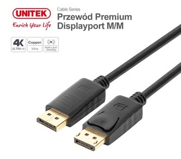 Кабель Unitek Y-C608BK DisplayPort M/M, 2 м