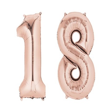 BALONY ROSE GOLD 18 osiemna1a CYFRY WIELKIE METR