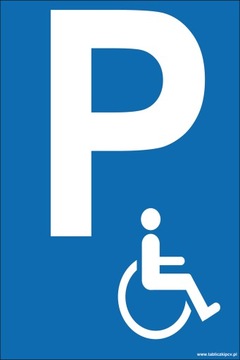 ZNAK PARKING DLA NIEPEŁNOSPRAWNYCH 40x30 DIBOND