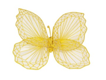 bardzo duży MOTYL MOTYLEK żółty dekoracja do kompozycji 40 cm