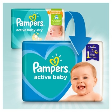 PIELUSZKI 180 SZT PAMPERS ACTIVE BABY 4 PIELUCHY