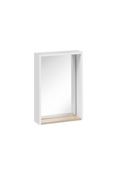 Lustro Finka białe z półką dąb szerokość 40 cm