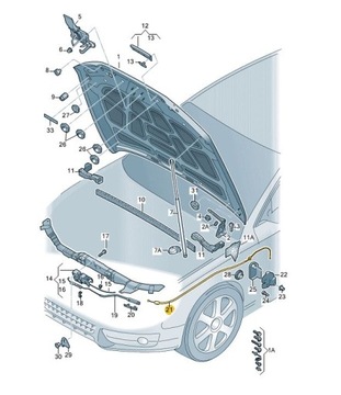 ТРОС ПЕРЕДНЕГО КАПОТА AUDI A4 B8 RS4 RS5 A5 ASO ОРИГИНАЛЬНЫЙ НОВЫЙ