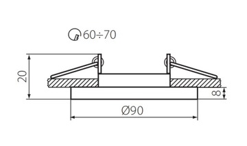 КОМПЛЕКТ светодиодного потолочного светильника CT74C 5W GU10