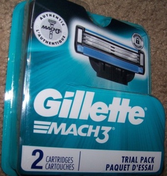 Gillette Mach 3, комплект из 2 лезвий, сменные лезвия, ножи без/пуд США