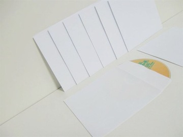 Конверты бумажные для дисков без окна, белые, 1000 шт.