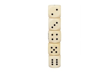 Набор кубиков DICE, 5 шт., 2x2 см, ДЕРЕВЯННЫЕ