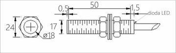 Индуктивный датчик приближения M18 PNP NO+NC Sn-5