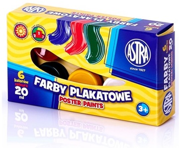 ASTRA farby farbki plakatowe szkolne 20 ml / 6kol.