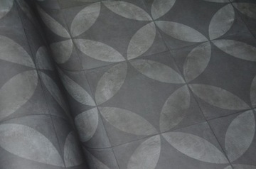 Плитка ПВХ Цветочный ковер, антрацит, ретро-плитка