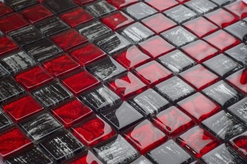 Mozaika szklana czarno-czerwona RED TIGER ENGLASS