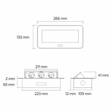 KOMBI BOX Мебельная розетка встраиваемая в столешницу - удлинитель, кабель 1,5 м