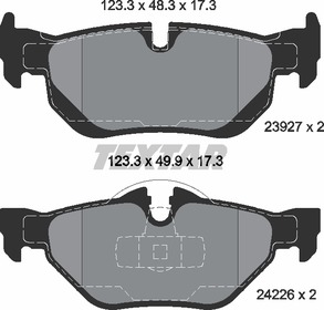 НАКЛАДКИ TEXTAR ЗАДНИЕ BMW 1 E81 E87 3 E90 E91