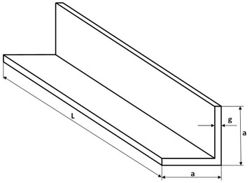 Kątownik aluminiowy 40x40x5 - 150 cm