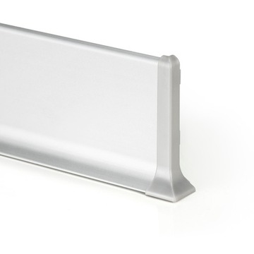 Listwa Podłogowa Srebrna Aluminiowa Przypodłogowa 80mm 2m minimalistyczna