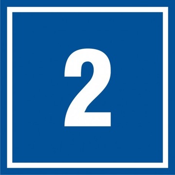 Numer 2 znak tabliczka 10x10 płyta PCV