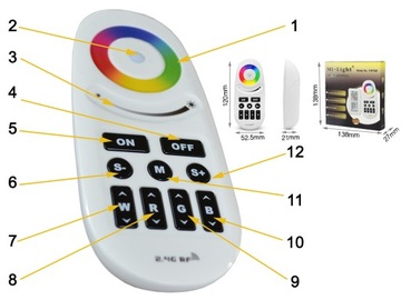 фото ориг. №2, Control unit rf s111 rgbw to led backlight remote control (key) milight fut028