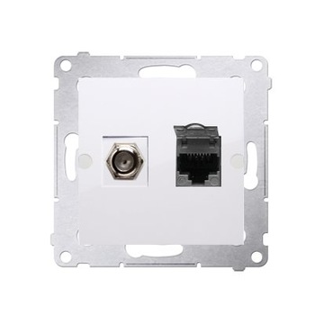 Kontakt Simon 54 GNIAZDO SAT(F)+RJ45 BIAŁE 22179
