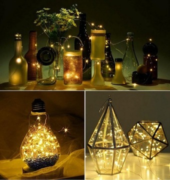 MICRO LEDY DRUCIKI 20 LED na baterie ciepłe