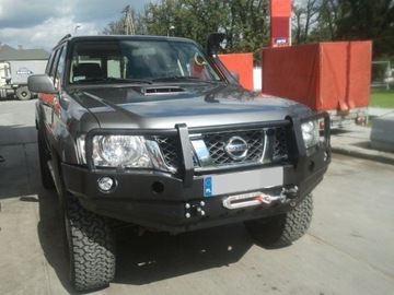 NISSAN PATROL Y61 GU4 БАМПЕР ПЕРЕДНИЙ СО СТАЛЬНОЙ НАКЛАДКОЙ