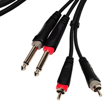 Аудиокабель ROXTONE 2x Jack 6,3 м - 2x RCA/3 м