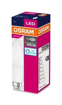 Светодиодная лампа CANDLE B40 E14 5.7W 470lm 6500K OSRAM