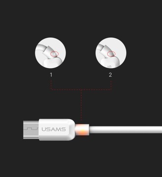 БЫСТРАЯ ЗАРЯДКА, белый кабель micro USB, 1 м USAMS