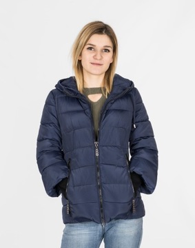 Теплая женская зимняя куртка Parka 8511 XL темно-синяя