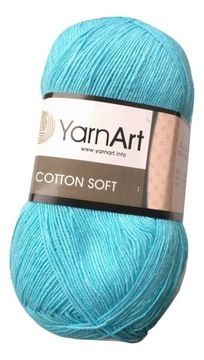 100g włóczka bawełna akryl Cotton Soft turkus 33