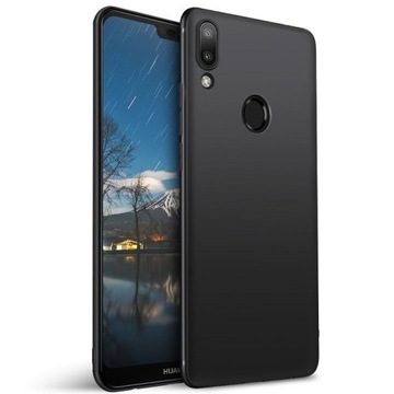 Тонкий силиконовый матовый чехол для Huawei P20 Lite + СТЕКЛО