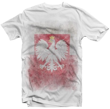 KOSZULKA T-SHIRT VINTAGE FLAGA POLSKA ORZEŁ R. S